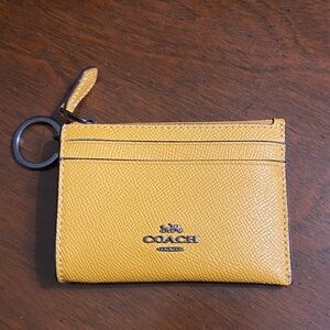 Coach Mustard Yellow Leather Keychain Pouch